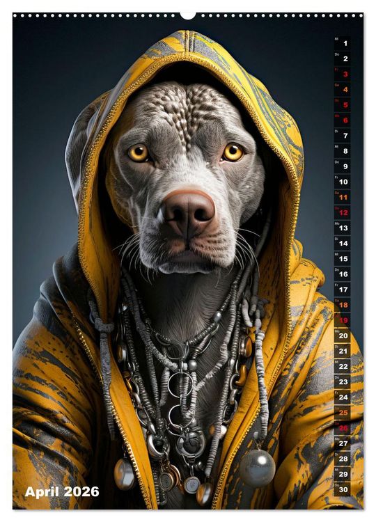 Produktbild: Stylische Hunde (Wandkalender 2026 DIN A2 hoch), CALVENDO Monatskalender