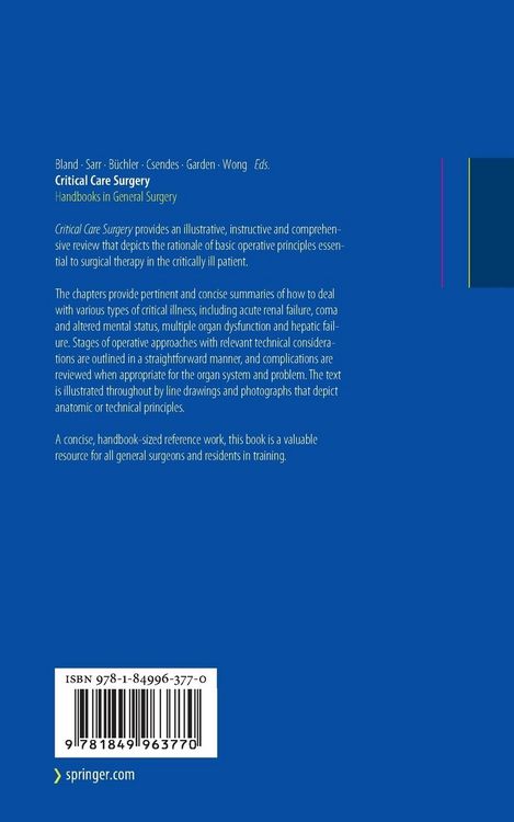 Produktbild: Critical Care Surgery