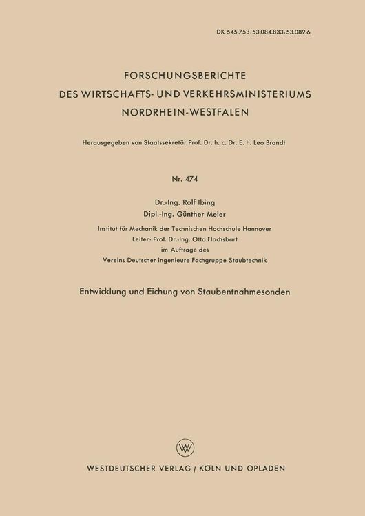 Produktbild: Entwicklung und Eichung von Staubentnahmesonden