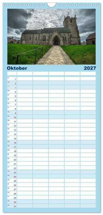 Produktbild: Familienplaner 2027 - Rundreise: Dorset in sieben Tagen mit 5 Spalten (Wandkalender, 21 x 45 cm) CALVENDO
