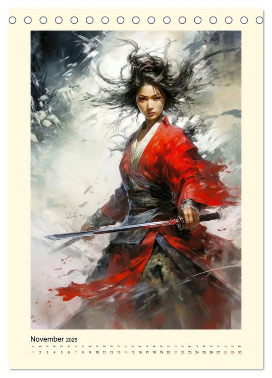 Produktbild: Samurai Amazonen (Tischkalender 2026 DIN A5 hoch), CALVENDO Monatskalender