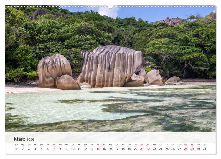 Produktbild: Seychellen - Trauminseln im Indischen Ozean (Wandkalender 2026 DIN A2 quer), CALVENDO Monatskalender