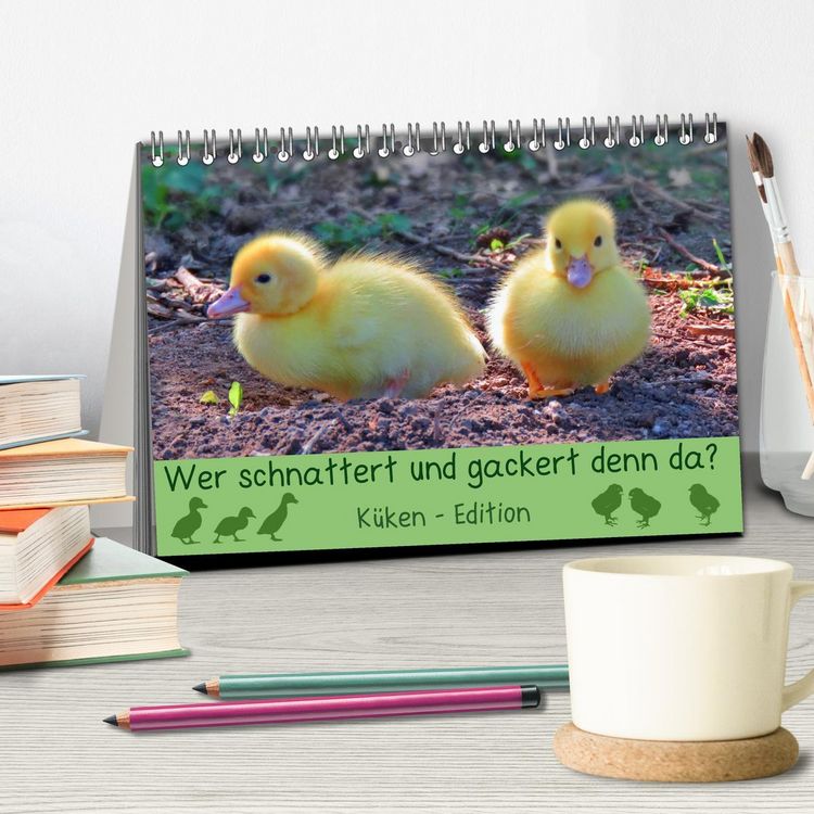 Produktbild: Wer schnattert und gackert denn da? - K&uuml;ken-Edition (Tischkalender 2026 DIN A5 quer), CALVENDO Monatskalender