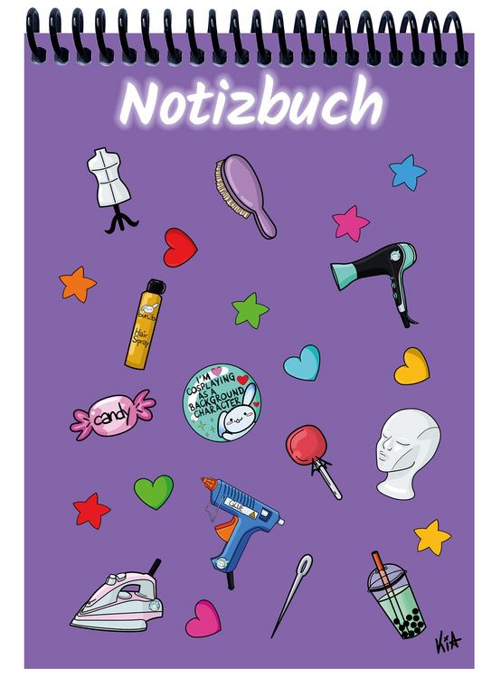 Produktbild: A 5 Notizblock Manga Items, lila, kariert