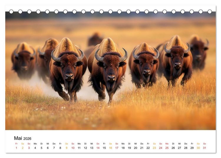Produktbild: B&uuml;ffel - Ikonen der Wildnis (Tischkalender 2026 DIN A5 quer), CALVENDO Monatskalender