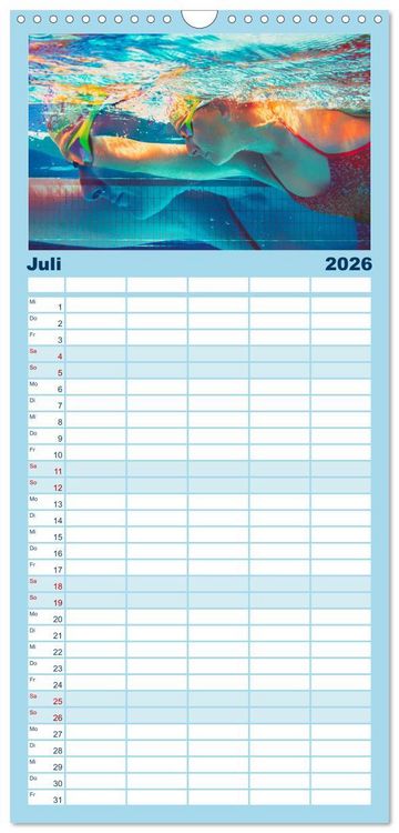 Produktbild: Familienplaner 2026 - FREUBAD mit 5 Spalten (Wandkalender, 21 x 45 cm) CALVENDO