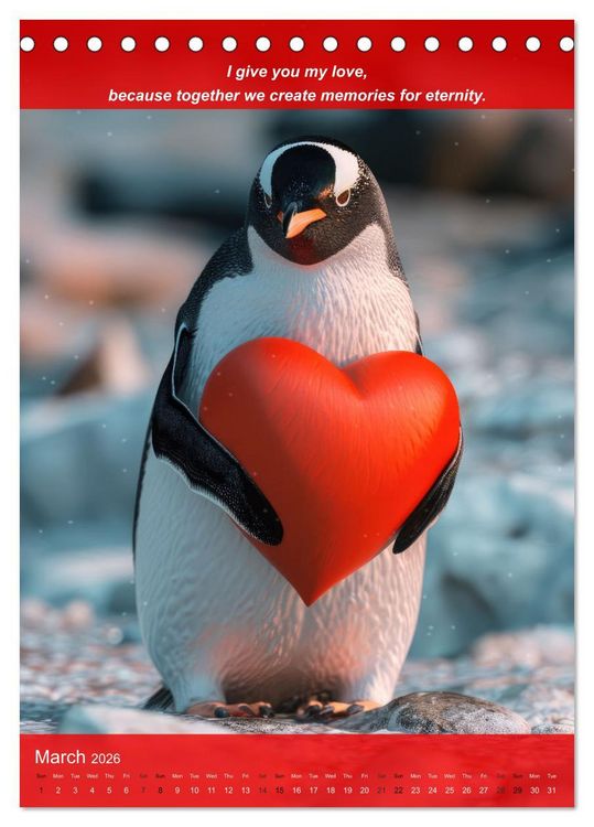 Produktbild: I'll give you my love (Desk Calendar 2026 DIN A5 portrait), CALVENDO 12 Month DeskCalendar