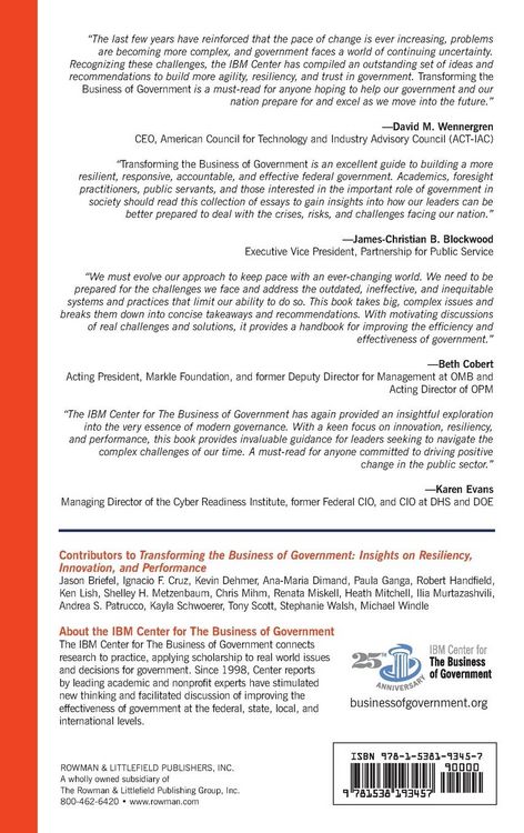 Produktbild: Transforming the Business of Government