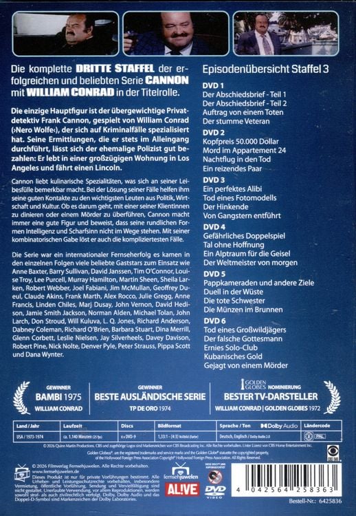 Produktbild: Cannon - Die komplette Staffel 3 [6 DVDs]