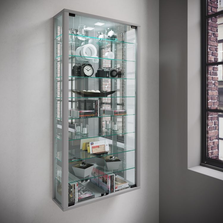 Produktbild: Wandvitrine Glasvitrine Vitrosa Maxi Spiegel
