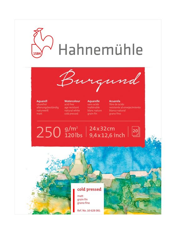 Produktbild: Hahnem&uuml;hle Papier Burgund, 24 x 32 cm, 250 g/m&sup2;