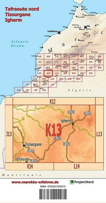 Produktbild: K13: Tafraoute nord - Tizourgane - Igherm 1:120.000