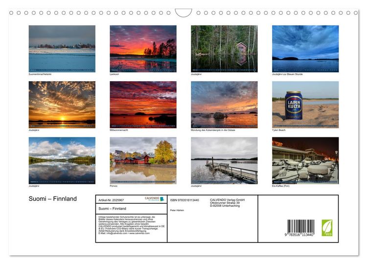 Produktbild: Suomi &ndash; Finnland (Wandkalender 2026 DIN A3 quer), CALVENDO Monatskalender