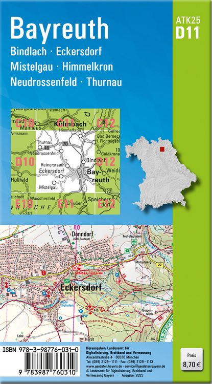 Produktbild: ATK25-D11 Bayreuth (Amtliche Topographische Karte 1:25000)