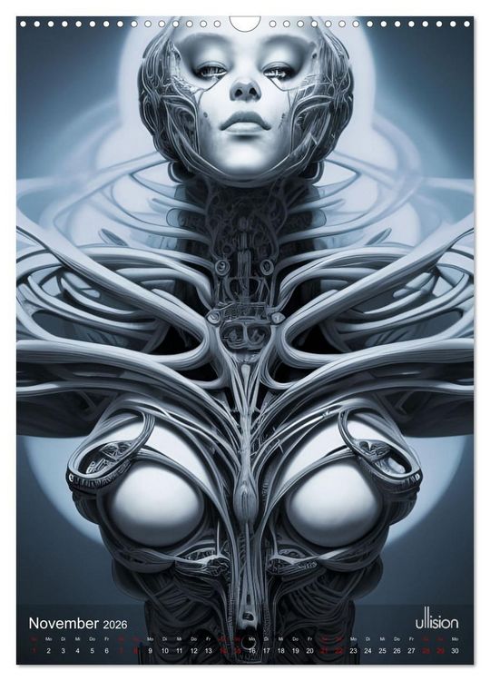 Produktbild: Biomechanic Portrait - Sch&ouml;nheit zwischen Mensch und Maschine (Wandkalender 2026 DIN A3 hoch), CALVENDO Monatskalender