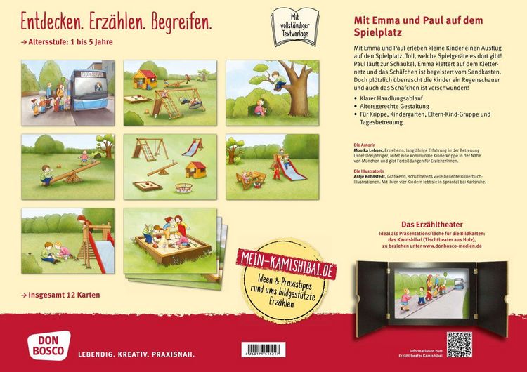 Produktbild: Auf dem Spielplatz mit Emma und Paul. Kamishibai Bildkartenset.