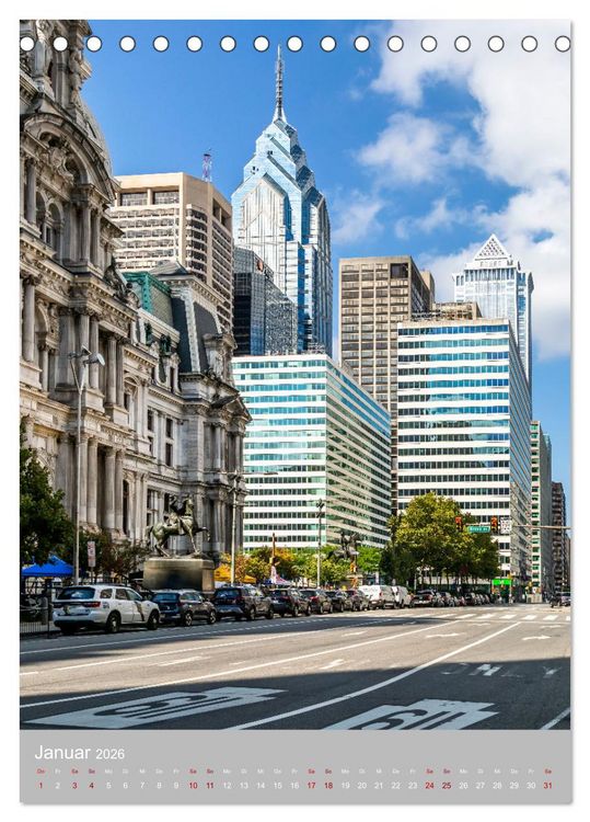 Produktbild: PHILADELPHIA Besondere Augenblicke erleben (Tischkalender 2026 DIN A5 hoch), CALVENDO Monatskalender