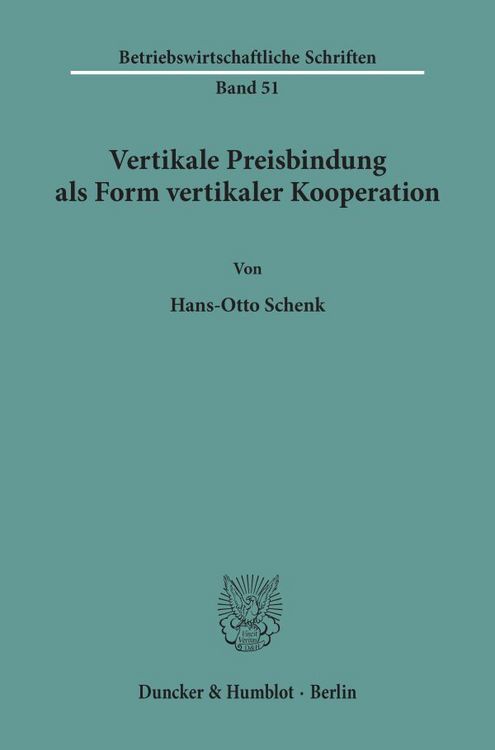 Produktbild: Vertikale Preisbindung als Form vertikaler Kooperation.