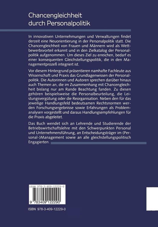 Produktbild: Chancengleichheit durch Personalpolitik