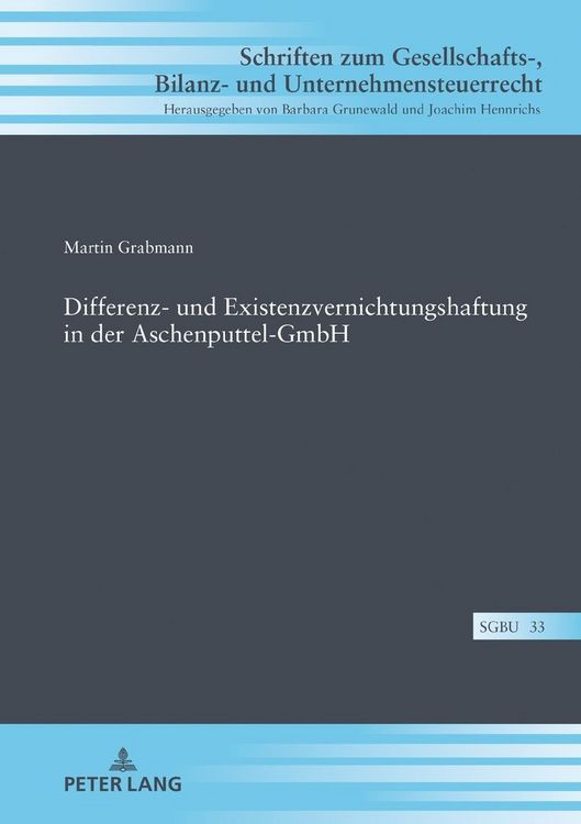 Produktbild: Differenz- und Existenzvernichtungshaftung in der Aschenputtel-GmbH