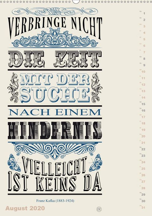 Produktbild: Die sch&ouml;nsten Lebensweisheiten Typo - Kalender (Premium, hochwertiger DIN A2 Wandkalender 2020, Kunstdruck in Hochglanz)