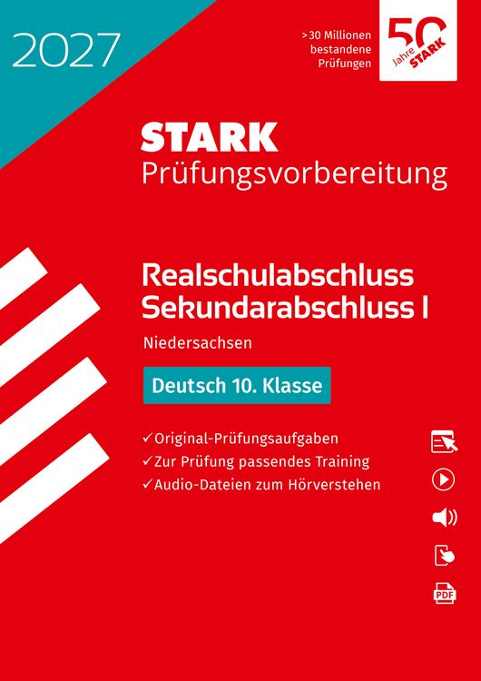 Produktbild: STARK Deutsch - Realschulabschluss 2027 Niedersachsen - Pr&uuml;fungsvorbereitung