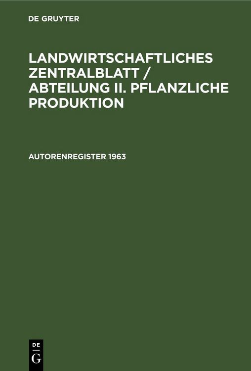 Produktbild: Autorenregister 1963
