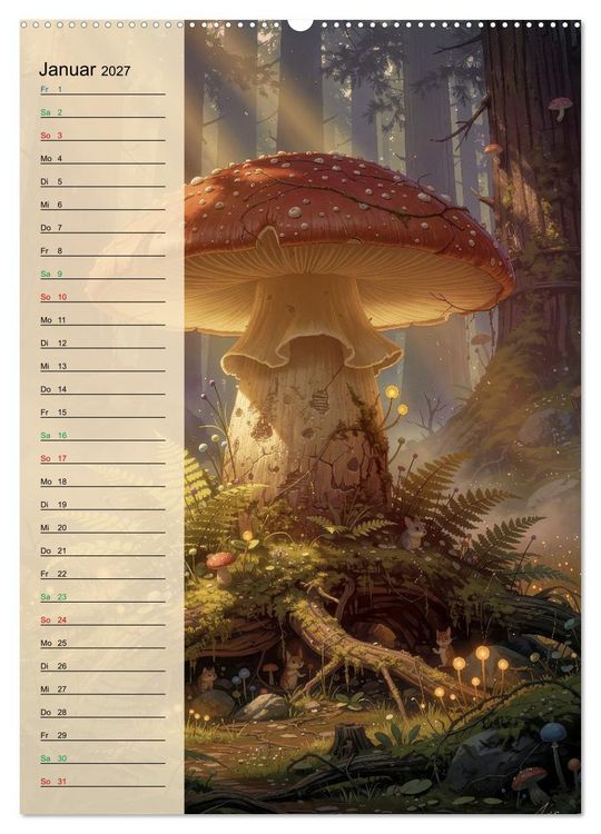 Produktbild: Pilze wie im M&auml;rchen (Wandkalender 2027 DIN A2 hoch), CALVENDO Monatskalender