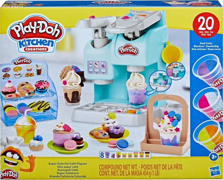 Produktbild: Hasbro F58365L0 - Play-Doh Kitchen, Knetspa&szlig; Caf&eacute; mit 20 Accessoires und 8 Dosen, Knete-Spielset