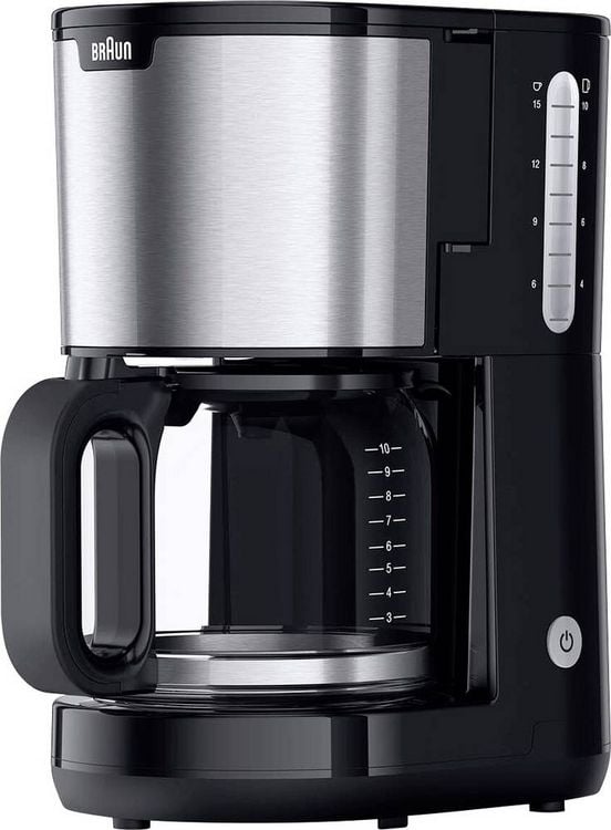 Produktbild: Braun KF 1500 BK Kaffeemaschine Schwarz, Edelstahl Fassungsverm&ouml;gen Tassen=10 Glaskanne