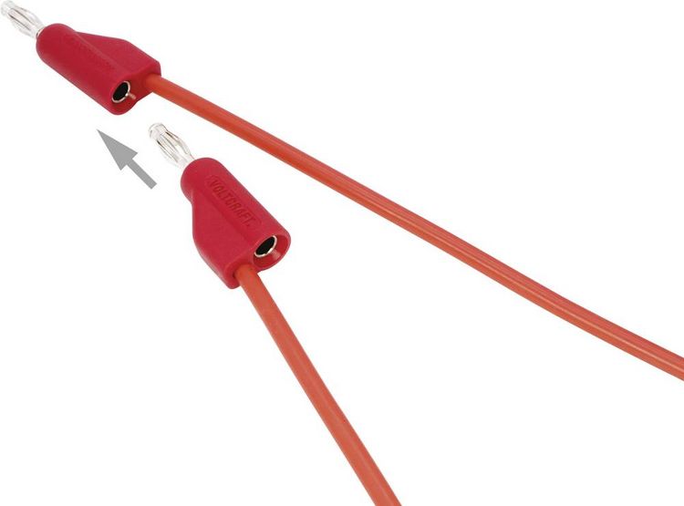 Produktbild: VOLTCRAFT MSB-300 Messleitung Lamellenstecker 4mm Silikon 0.50m Rot 1St.