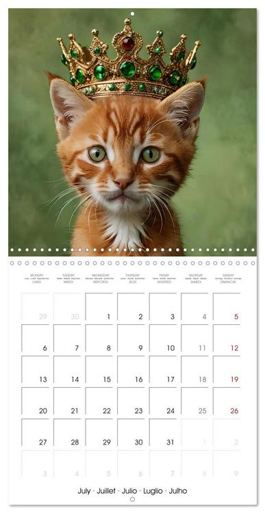 Produktbild: Kitten kings - Cute kings of hearts (Wall Calendar 2026 12 &times; 12 Inch) CALVENDO 12 Month Wall Calendar