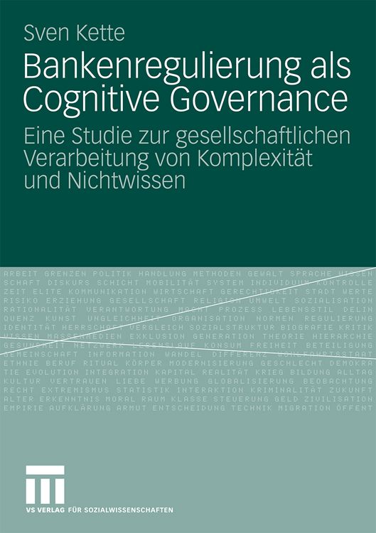 Produktbild: Bankenregulierung als Cognitive Governance