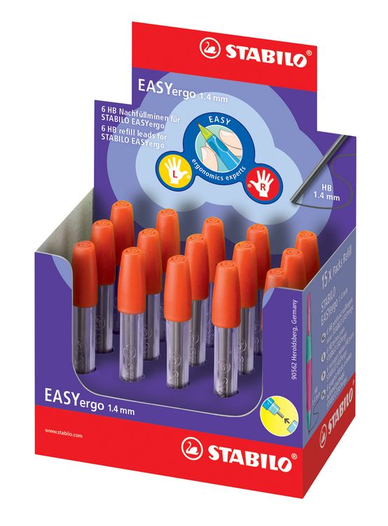 Produktbild: Nachf&uuml;llminen STABILO&reg; EASYergo 1.4, HB, 6 Minen