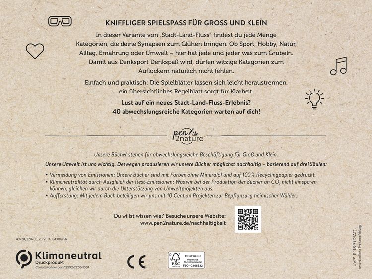 Produktbild: Stadt-Land-Spa&szlig; &bull; 40 Kategorien f&uuml;r kniffligen Spielspa&szlig;