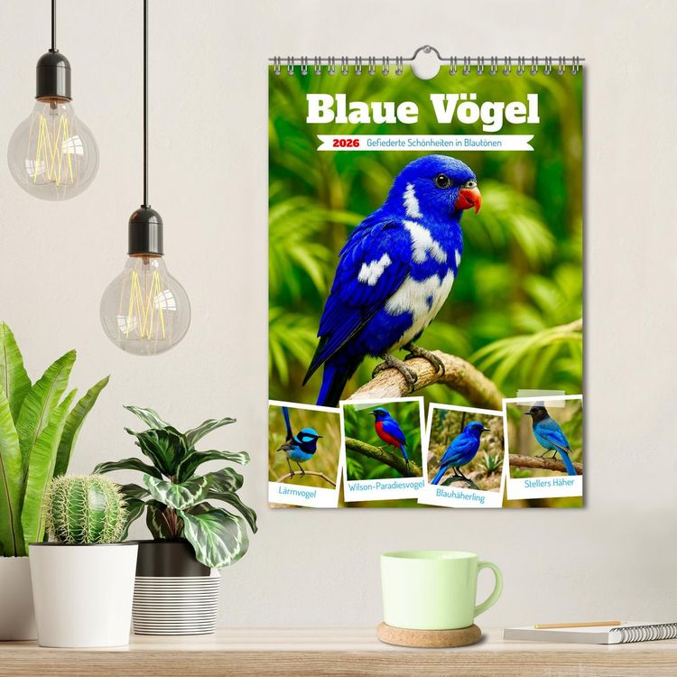 Produktbild: Blaue V&ouml;gel (Wandkalender 2026 DIN A4 hoch), CALVENDO Monatskalender