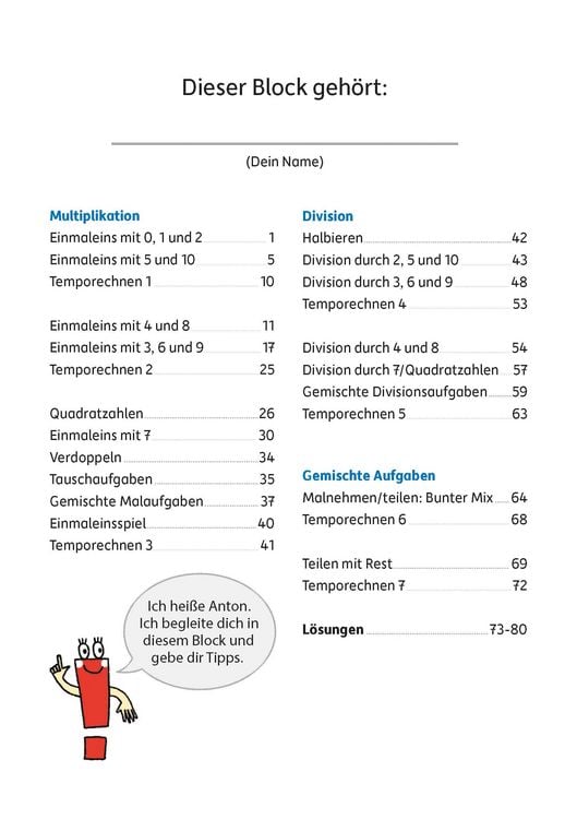 Produktbild: 1x1 lernen 2./3. Klasse &Uuml;bungsblock