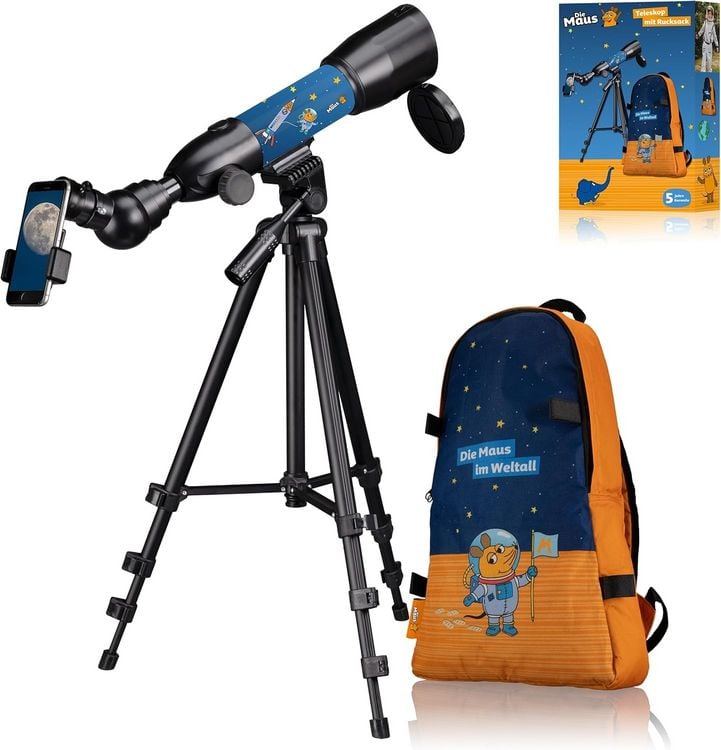 Produktbild: Bresser 10490 - DieMaus Linsen-Teleskop 50/350 mit Rucksack und Zubeh&ouml;r
