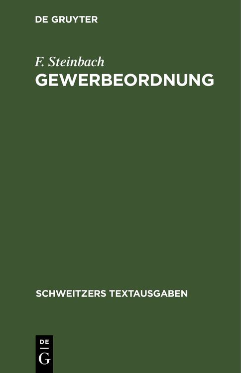 Produktbild: Gewerbeordnung