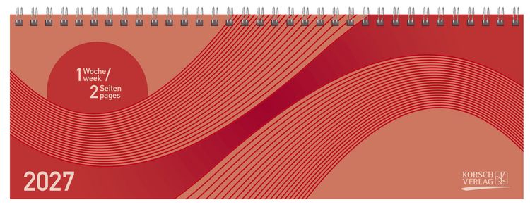 Produktbild: Tischkalender quer Professional Colourlux 2027 rot