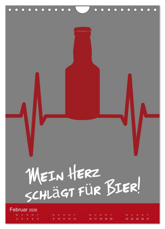 Produktbild: BIER Wandkalender -Trinken mit Stil (Wandkalender 2026 DIN A4 hoch), CALVENDO Monatskalender