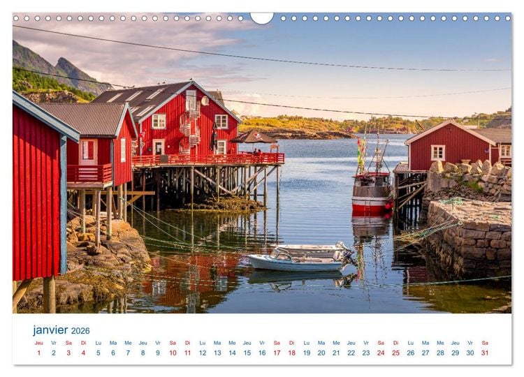 Produktbild: Un &eacute;t&eacute; aux Iles Lofoten (Calendrier mural 2026 DIN A3 vertical), CALVENDO calendrier mensuel