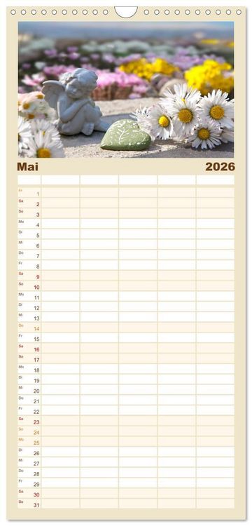 Produktbild: Familienplaner 2026 - Engel f&uuml;r Gl&uuml;ck & Schutz mit 5 Spalten (Wandkalender, 21 x 45 cm) CALVENDO