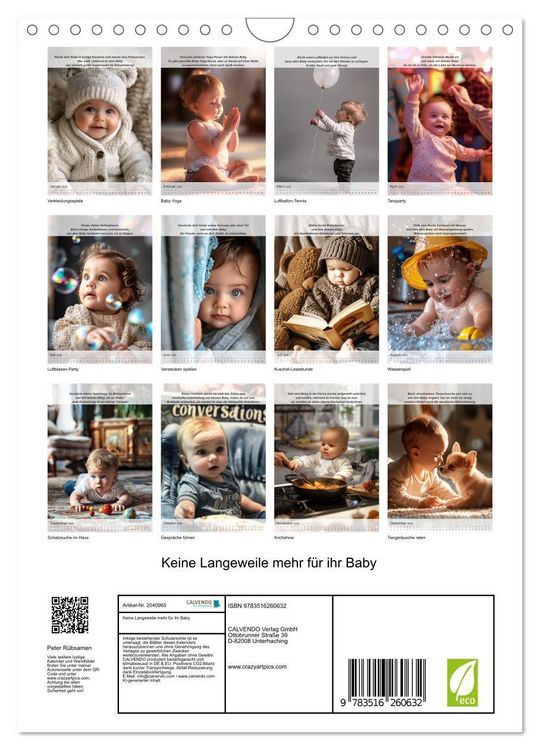 Produktbild: Keine Langeweile mehr f&uuml;r ihr Baby (Wandkalender 2026 DIN A4 hoch), CALVENDO Monatskalender