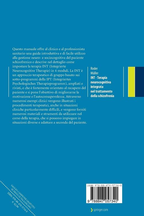 Produktbild: INT - Terapia neurocognitiva integrata nel trattamento della schizofrenia