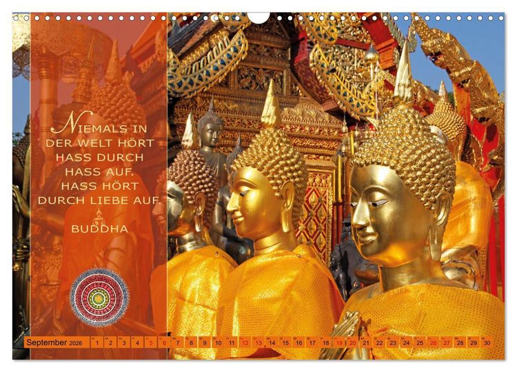 Produktbild: Unterwegs zur Erleuchtung Buddhistische Weisheiten (Wandkalender 2026 DIN A3 quer), CALVENDO Monatskalender