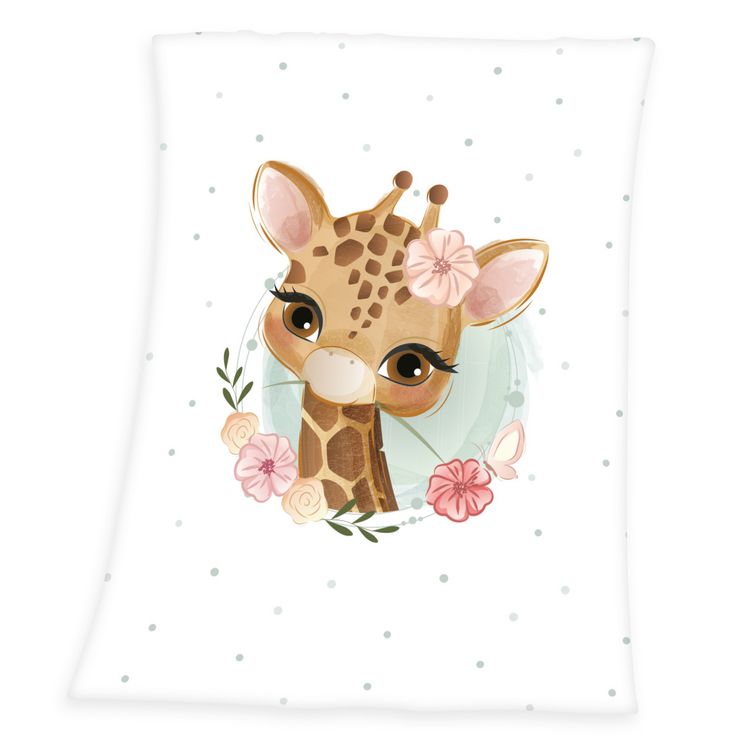 Produktbild: babybest&reg; 1440228014 - Giraffe Microfaserflausch-Decke, 75 x 100 cm, 100% Polyester