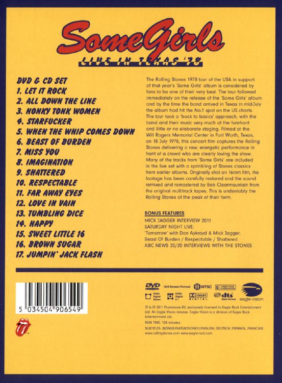 Produktbild: Rolling Stones - Some Girls/Live in Texas '78 (+ CD)