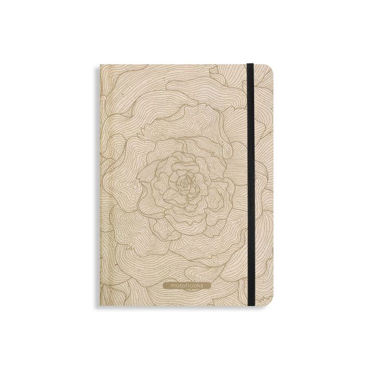 Produktbild: matabooks - Nachhaltiges A5 Notizbuch/Tagebuch/Bullet Journal/Schreibheft/Notebook aus S&uuml;&szlig;graspapier - Nari Farbe: Rose Gold (liniert)