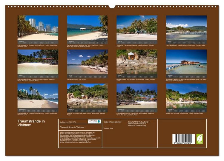 Produktbild: Traumstr&auml;nde in Vietnam (hochwertiger Premium Wandkalender 2027 DIN A2 quer), Kunstdruck in Hochglanz